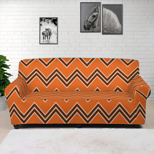 Halloween Zig Zag Pattern Print Sofa Cover