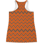 Halloween Zig Zag Pattern Print Women's Racerback Tank Top
