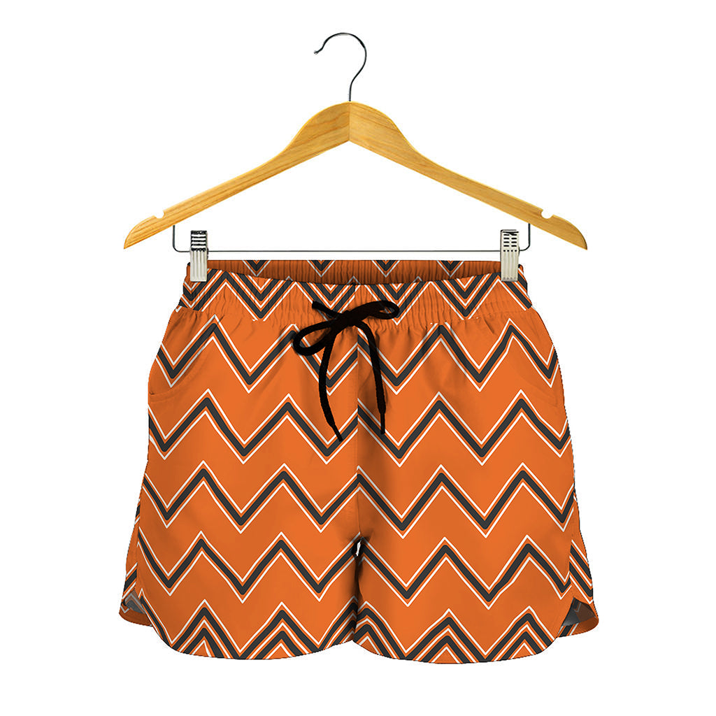 Halloween Zig Zag Pattern Print Women's Shorts