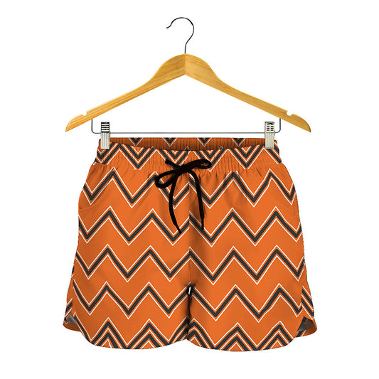 Halloween Zig Zag Pattern Print Women's Shorts