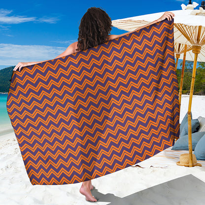 Halloween Zigzag Pattern Print Beach Sarong Wrap