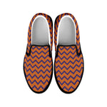 Halloween Zigzag Pattern Print Black Slip On Shoes
