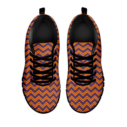 Halloween Zigzag Pattern Print Black Sneakers