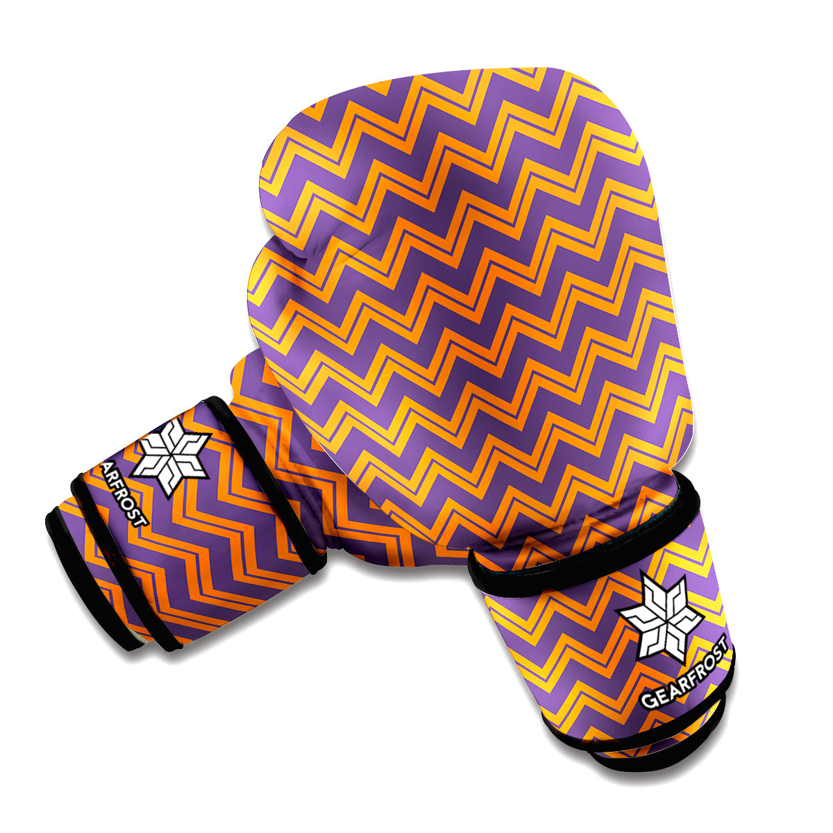 Halloween Zigzag Pattern Print Boxing Gloves