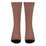 Halloween Zigzag Pattern Print Crew Socks