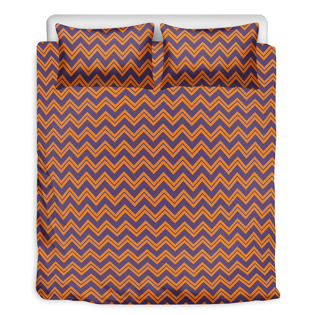 Halloween Zigzag Pattern Print Duvet Cover Bedding Set