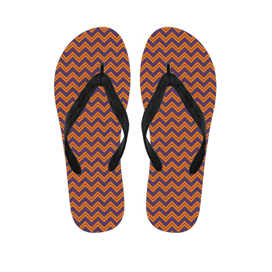 Halloween Zigzag Pattern Print Flip Flops