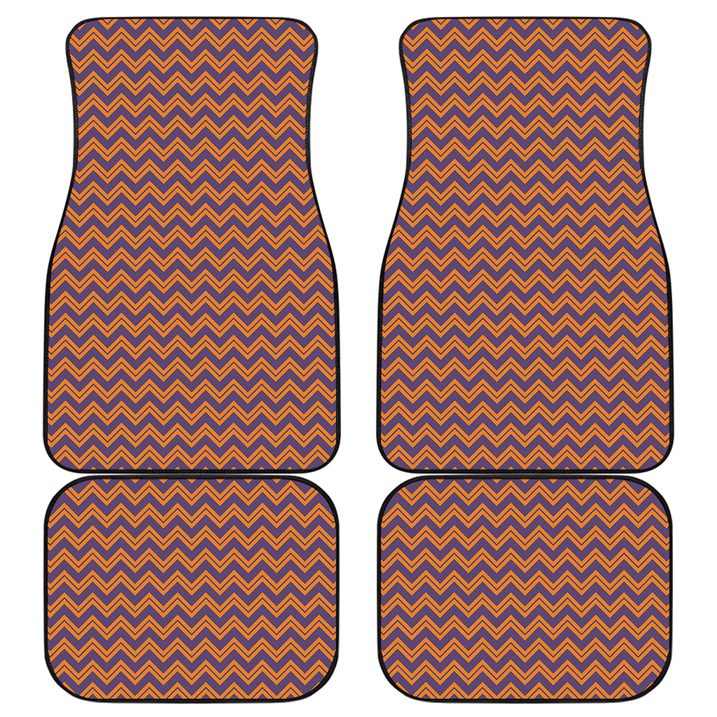 Halloween Zigzag Pattern Print Front and Back Car Floor Mats