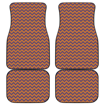 Halloween Zigzag Pattern Print Front and Back Car Floor Mats