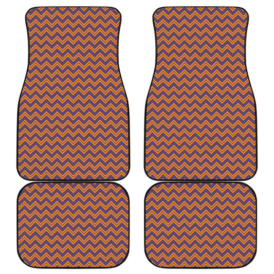 Halloween Zigzag Pattern Print Front and Back Car Floor Mats