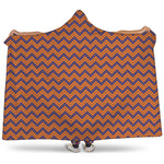 Halloween Zigzag Pattern Print Hooded Blanket