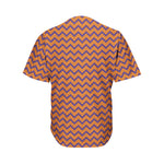 Halloween Zigzag Pattern Print Men's Baseball Jersey