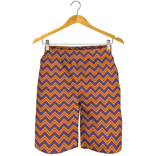Halloween Zigzag Pattern Print Men's Shorts