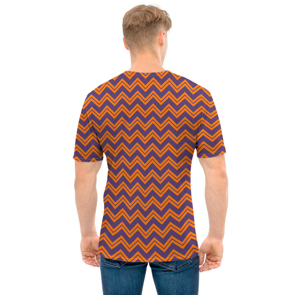Halloween Zigzag Pattern Print Men's T-Shirt