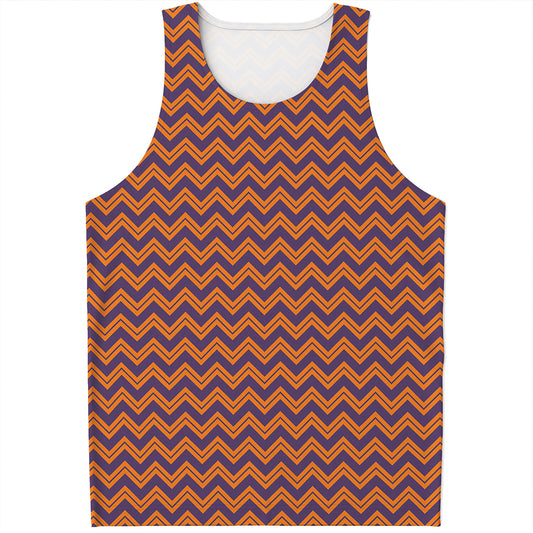 Halloween Zigzag Pattern Print Men's Tank Top