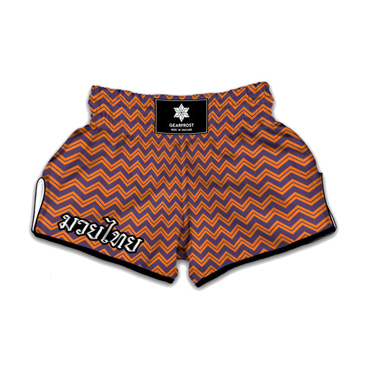 Halloween Zigzag Pattern Print Muay Thai Boxing Shorts