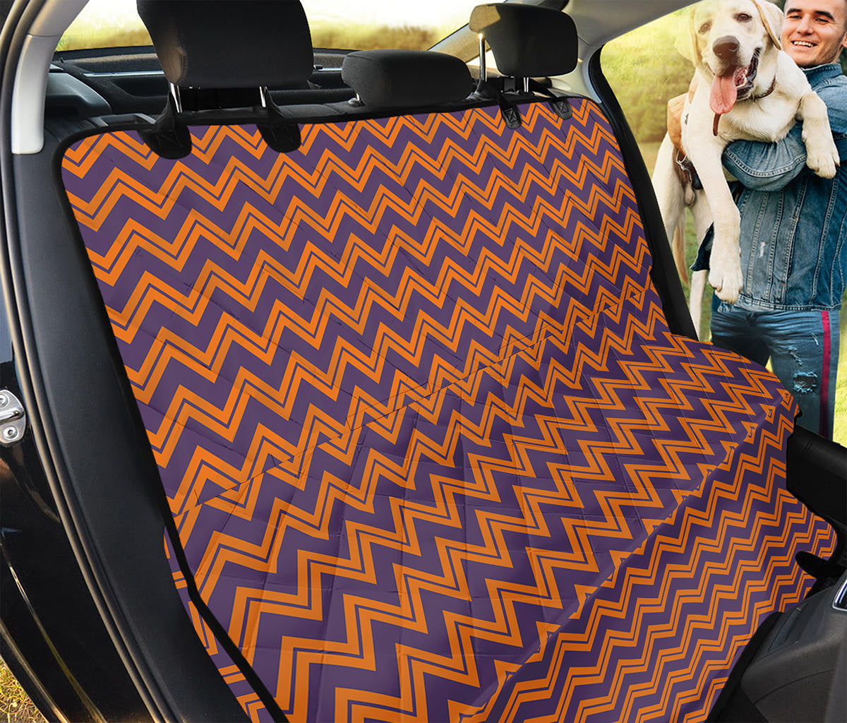 Halloween Zigzag Pattern Print Pet Car Back Seat Cover