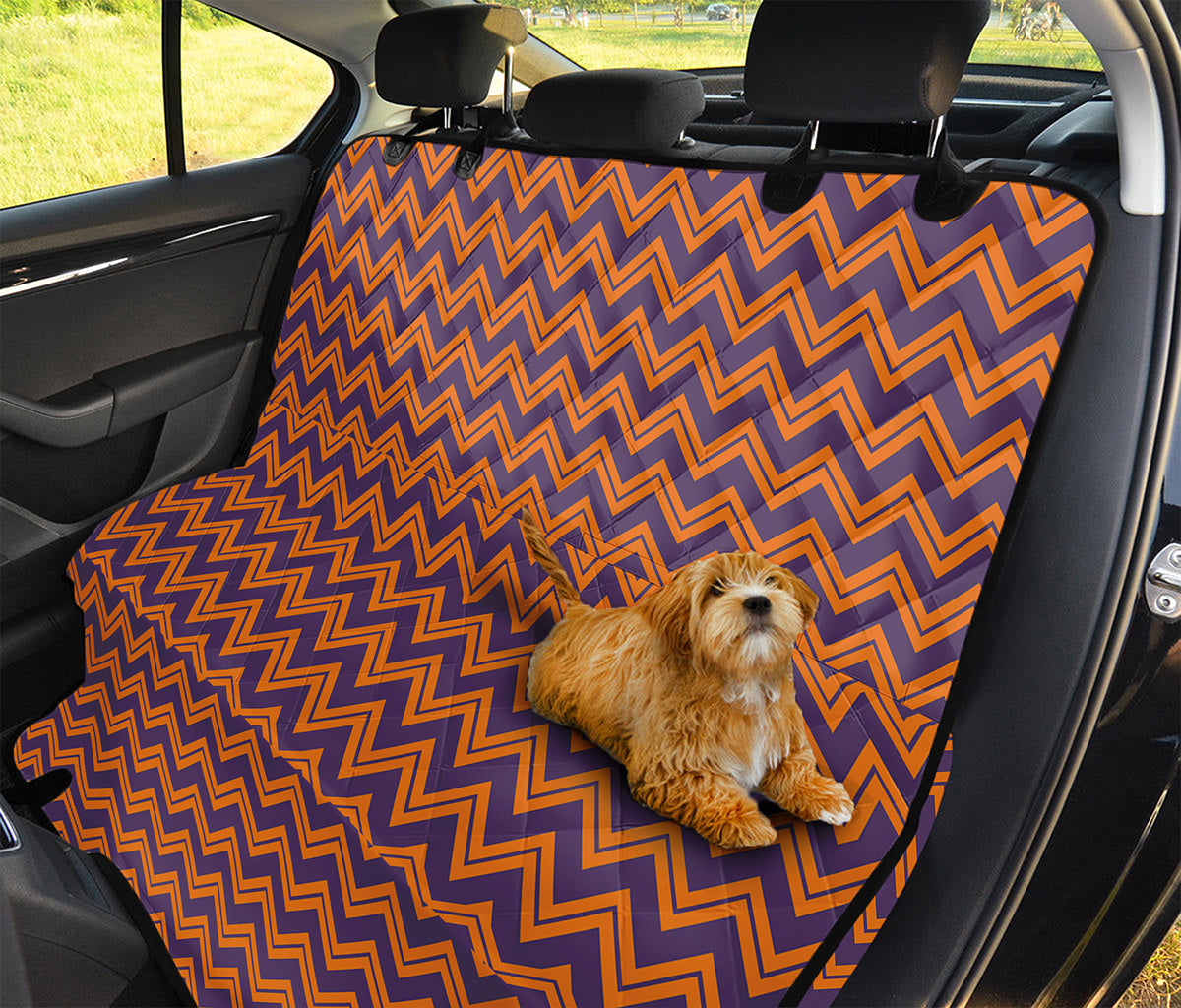 Halloween Zigzag Pattern Print Pet Car Back Seat Cover