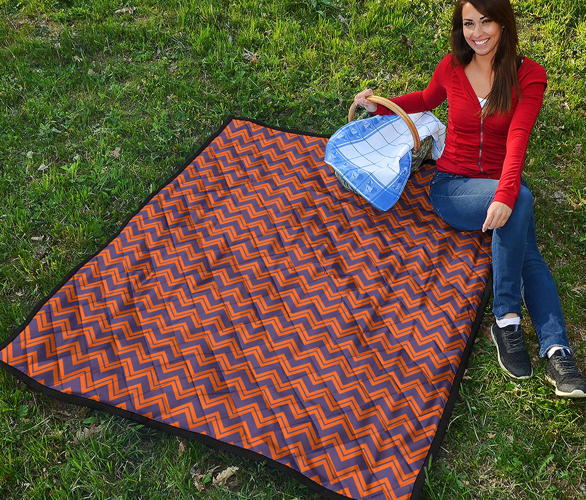 Halloween Zigzag Pattern Print Quilt