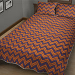 Halloween Zigzag Pattern Print Quilt Bed Set