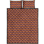 Halloween Zigzag Pattern Print Quilt Bed Set