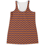 Halloween Zigzag Pattern Print Women's Racerback Tank Top