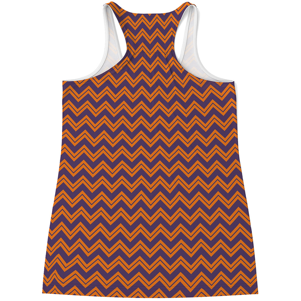 Halloween Zigzag Pattern Print Women's Racerback Tank Top