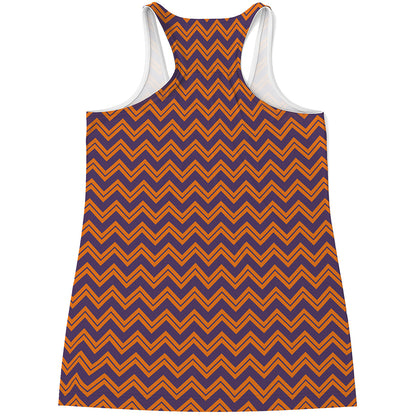 Halloween Zigzag Pattern Print Women's Racerback Tank Top