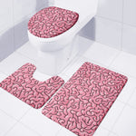 Halloween Zombie Brain Print 3 Piece Bath Mat Set