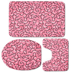 Halloween Zombie Brain Print 3 Piece Bath Mat Set