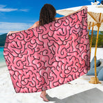 Halloween Zombie Brain Print Beach Sarong Wrap