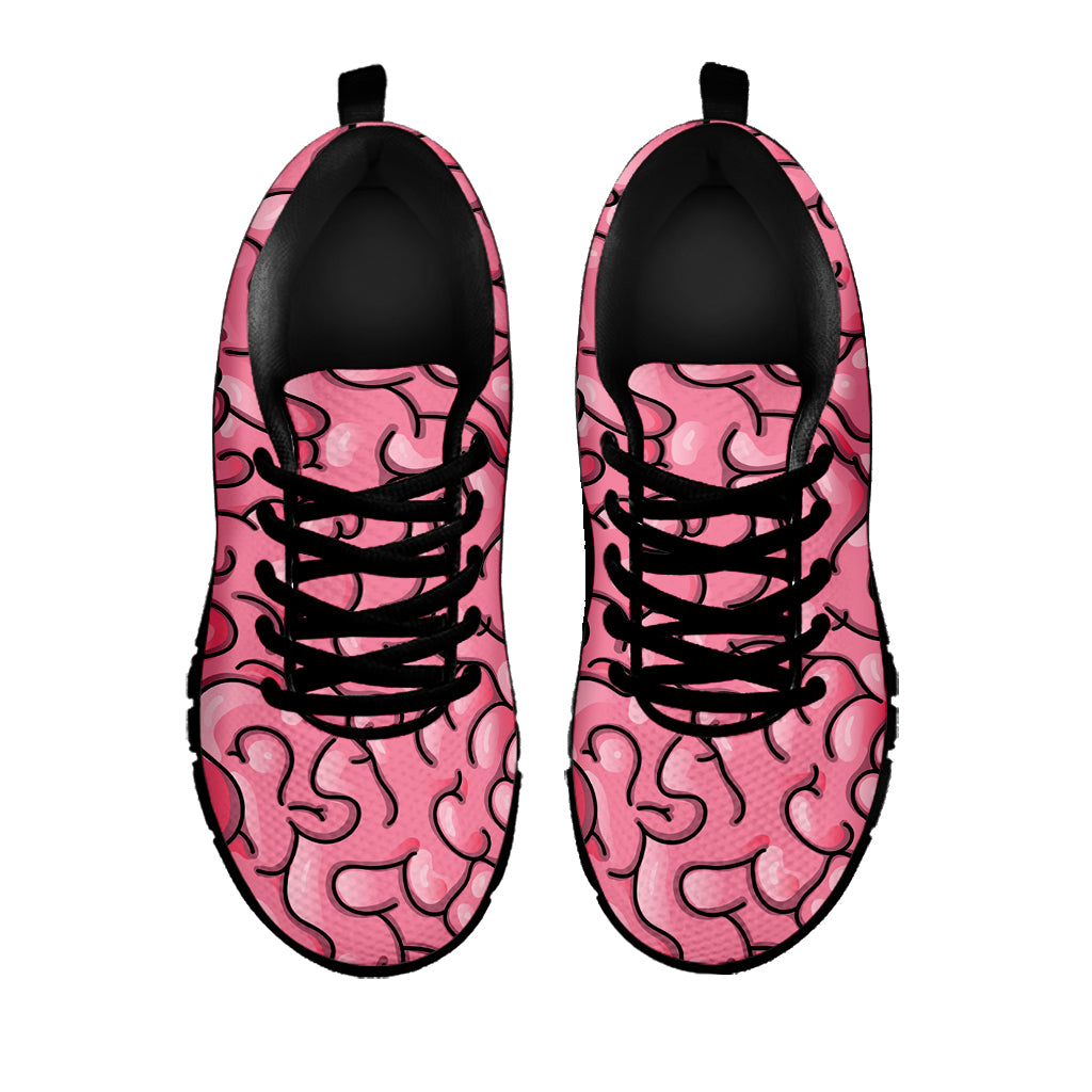 Halloween Zombie Brain Print Black Sneakers