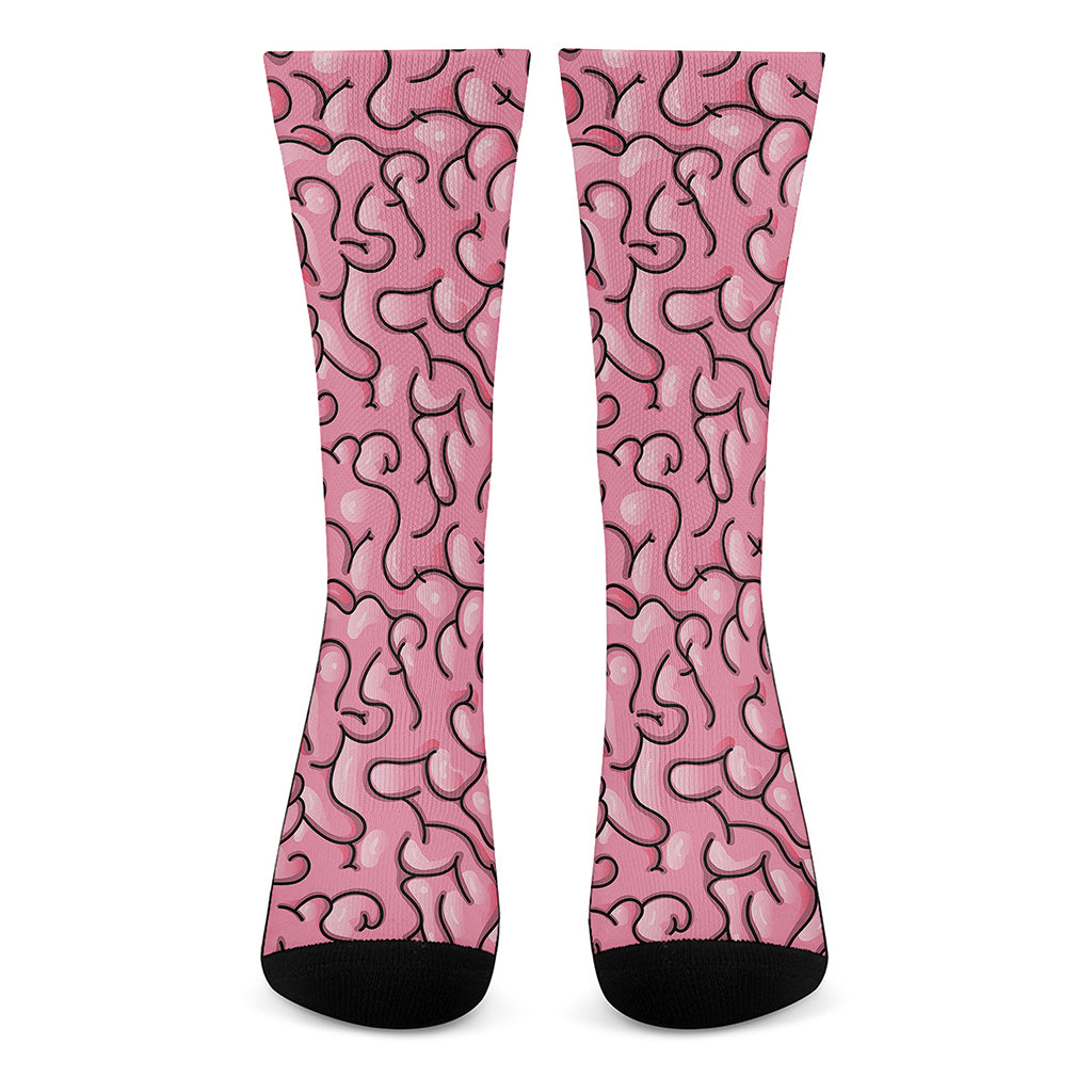 Halloween Zombie Brain Print Crew Socks