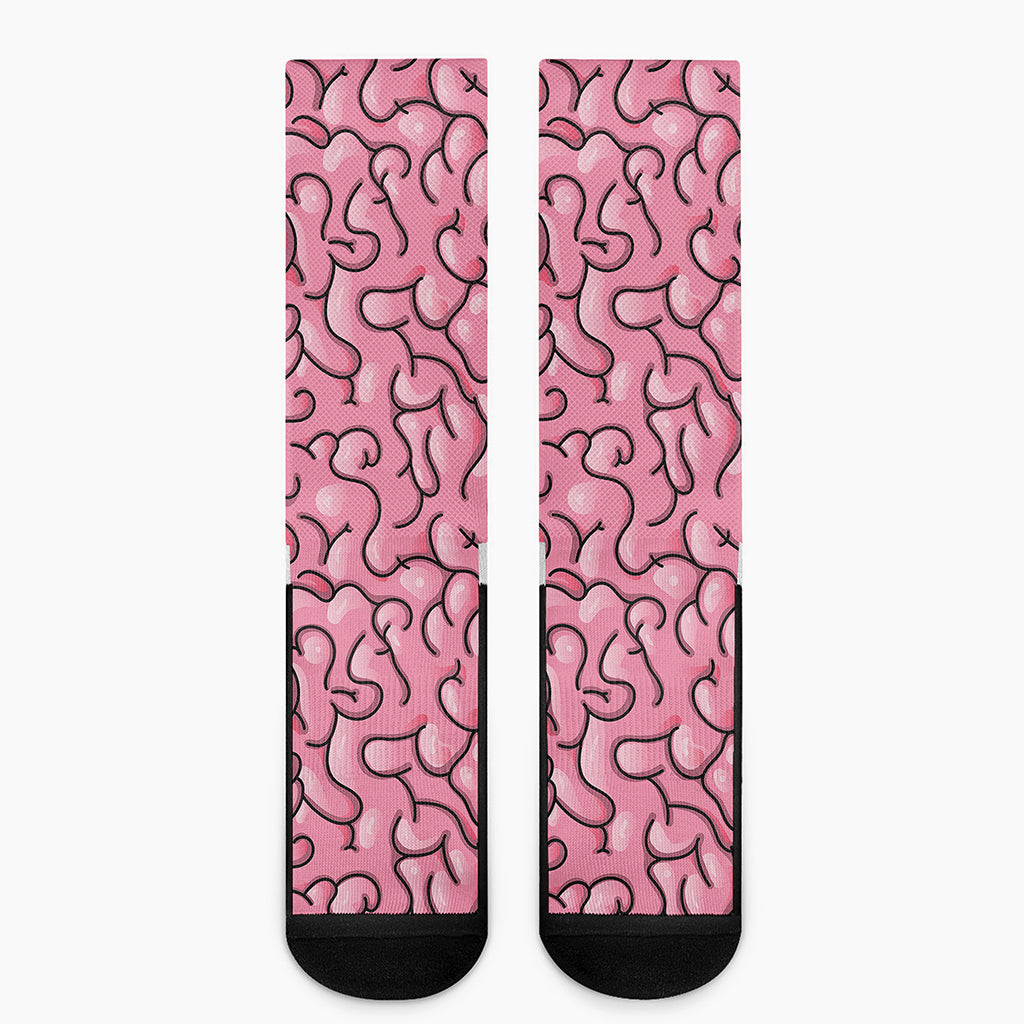 Halloween Zombie Brain Print Crew Socks