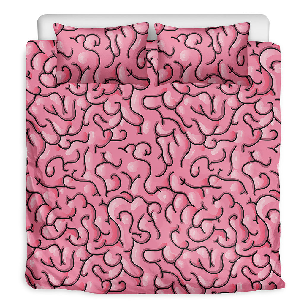Halloween Zombie Brain Print Duvet Cover Bedding Set