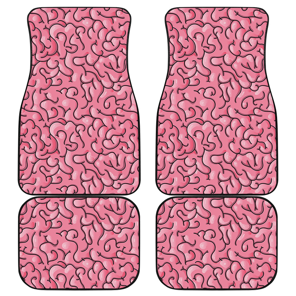 Halloween Zombie Brain Print Front and Back Car Floor Mats