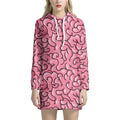Halloween Zombie Brain Print Pullover Hoodie Dress