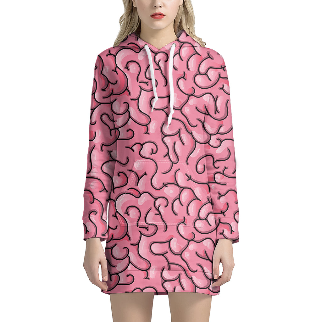 Halloween Zombie Brain Print Hoodie Dress