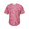 Halloween Zombie Brain Print Men's Baseball Jersey