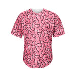 Halloween Zombie Brain Print Men's Baseball Jersey