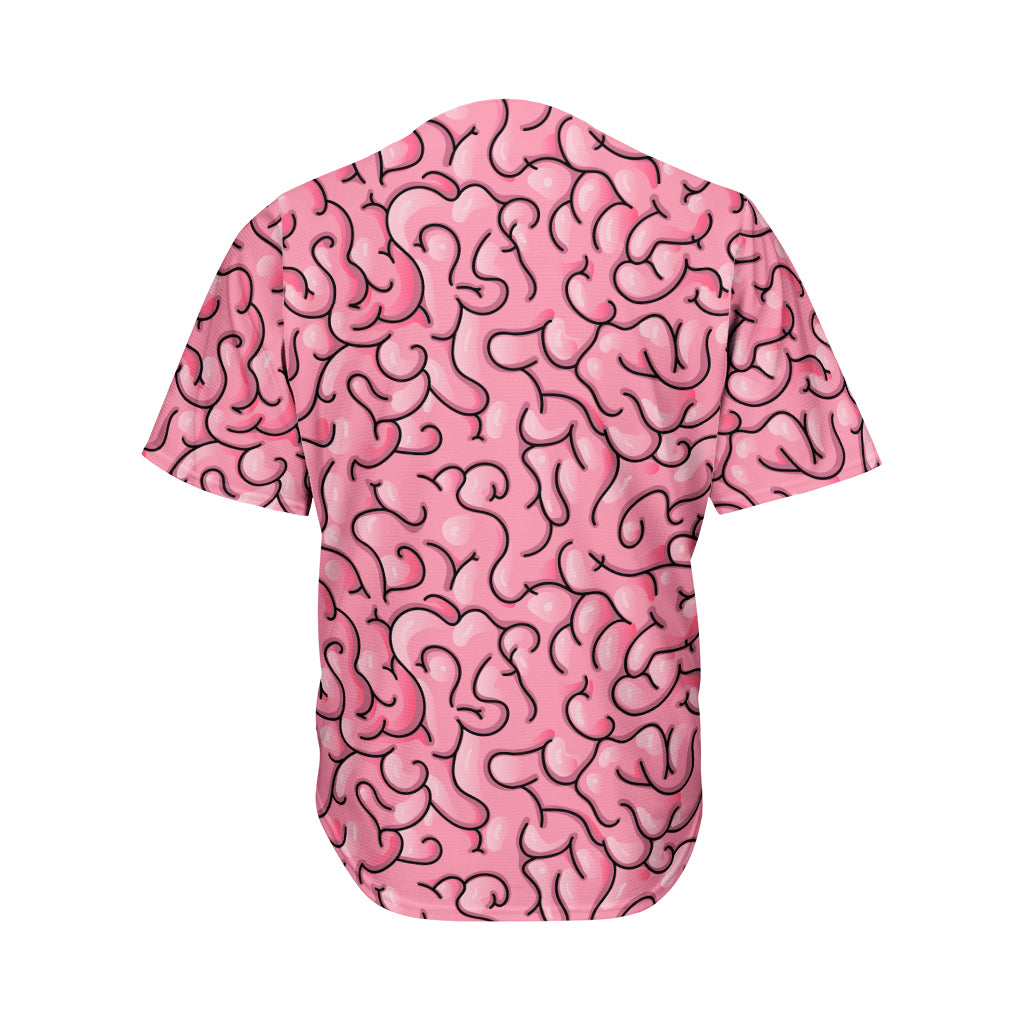 Halloween Zombie Brain Print Men's Baseball Jersey