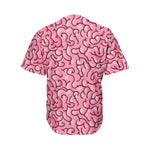 Halloween Zombie Brain Print Men's Baseball Jersey