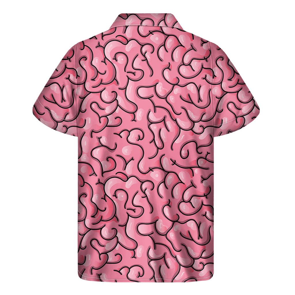 Halloween Zombie Brain Print Men's Short Sleeve Shirt