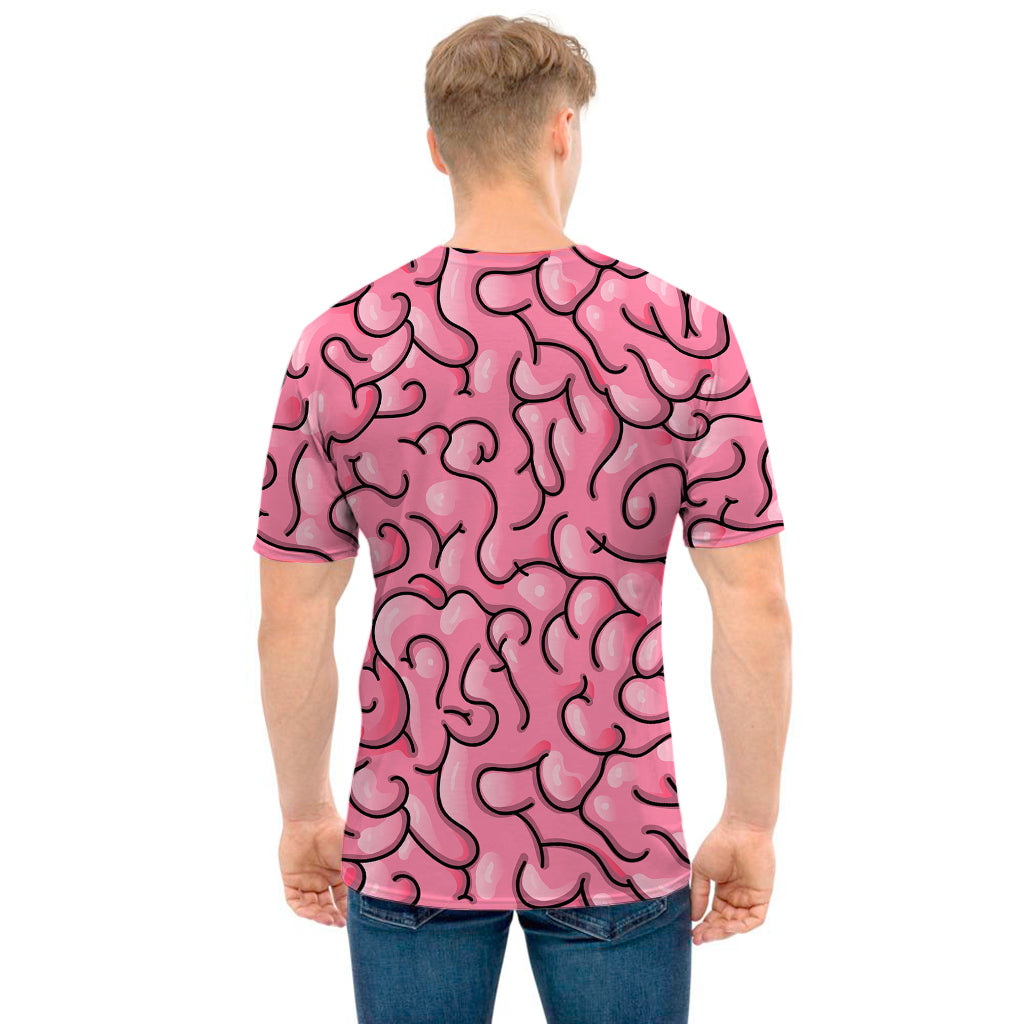 Halloween Zombie Brain Print Men's T-Shirt