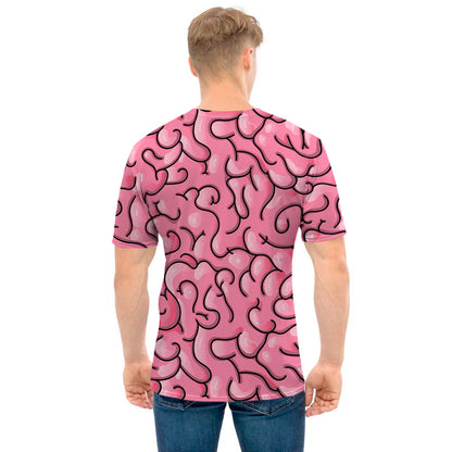 Halloween Zombie Brain Print Men's T-Shirt