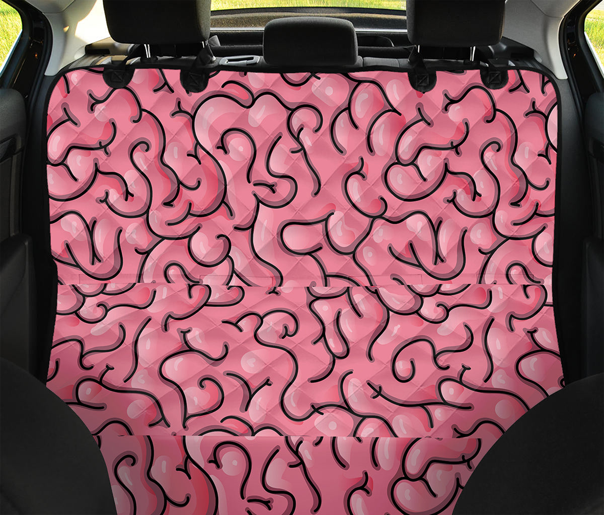 Halloween Zombie Brain Print Pet Car Back Seat Cover