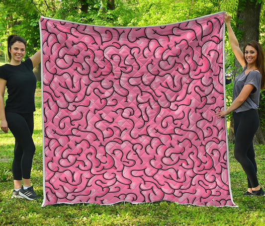 Halloween Zombie Brain Print Quilt