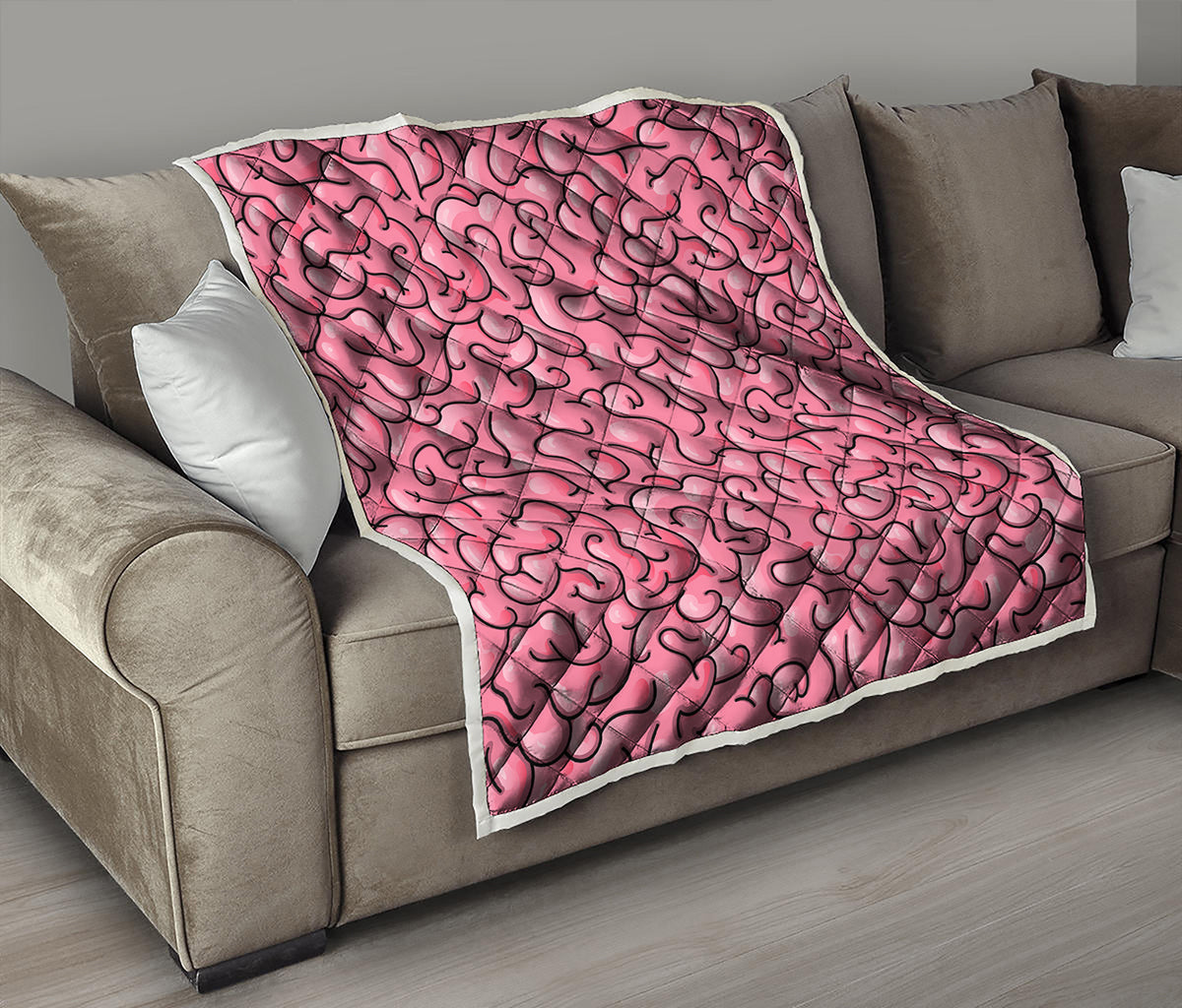 Halloween Zombie Brain Print Quilt