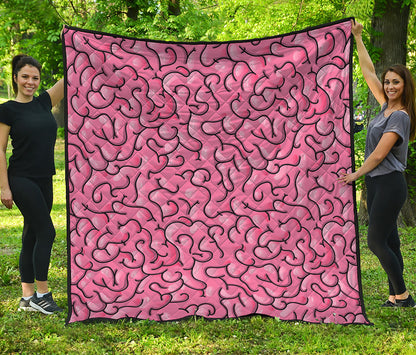 Halloween Zombie Brain Print Quilt