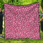 Halloween Zombie Brain Print Quilt